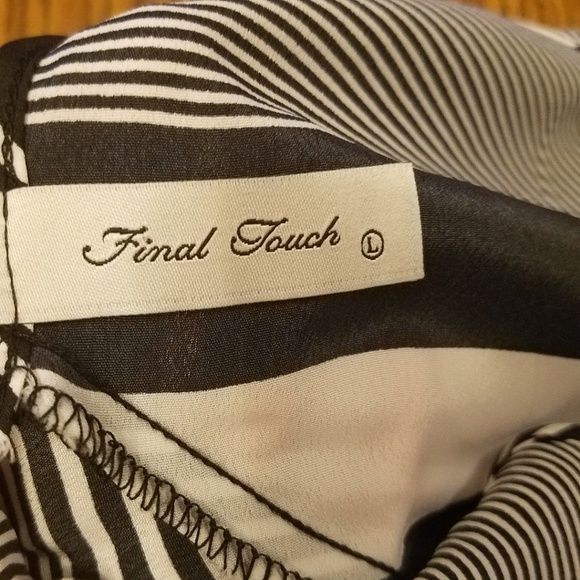 ** 2 / $15 ** Final Touch Black White Stripe Dress - Picture 3 of 4